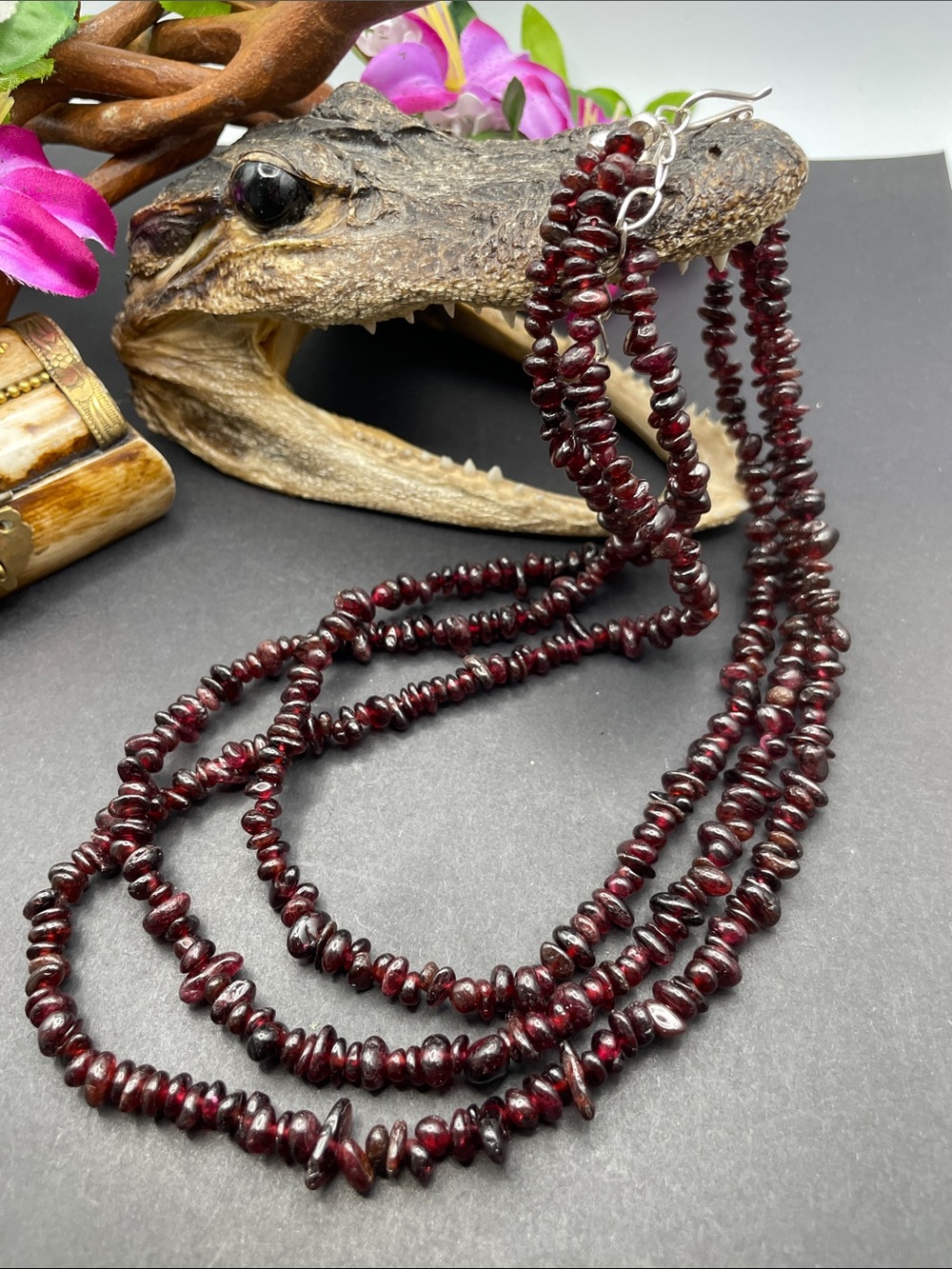 Jay King DTR 925 Garnet necklace vintage A16